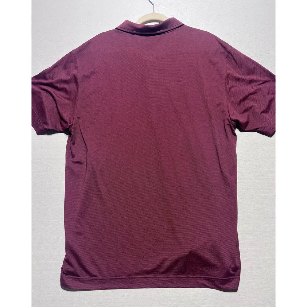 Cutter & Buck Virginia Tech Polo Shirt Mens XXL Maroon DryTec Striped Golf Top